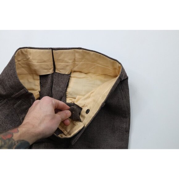 Vtg 60s 70s Streetwear Mens 32x28 Heavy Wool Flannel Wide Leg Chino Pants USA - Picture 8 of 13